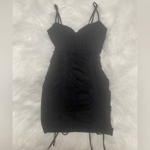 Windsor ruched mini black dress